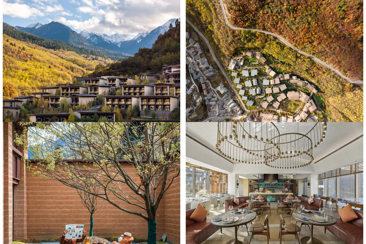 Conrad Jiuzhaigou four-photo collage