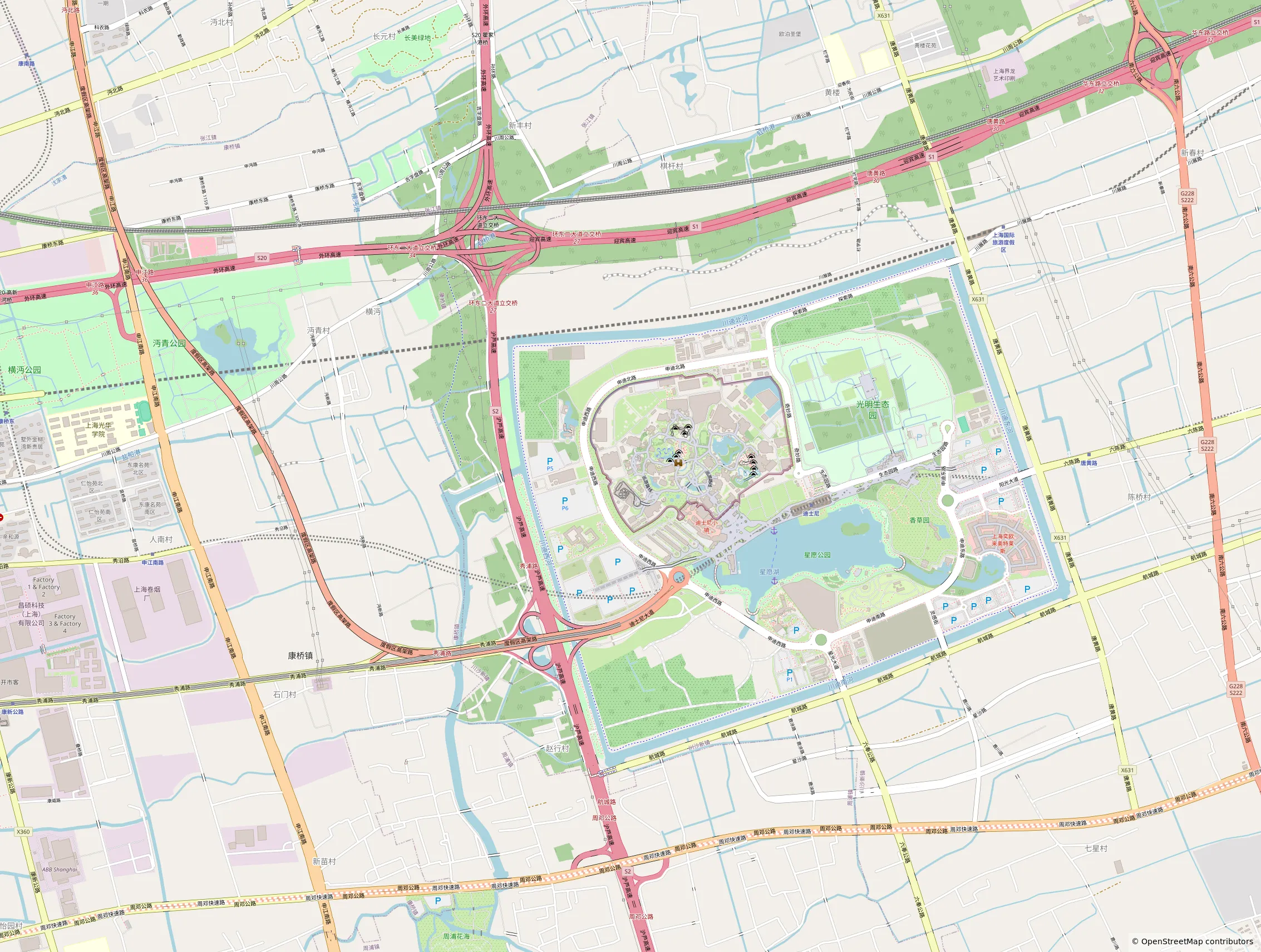 Shanghai Disneyland Halloween 2026: Dates, Spook-tacular Days and Costumes OpenStreetMap geographic context for Shanghai Disneyland